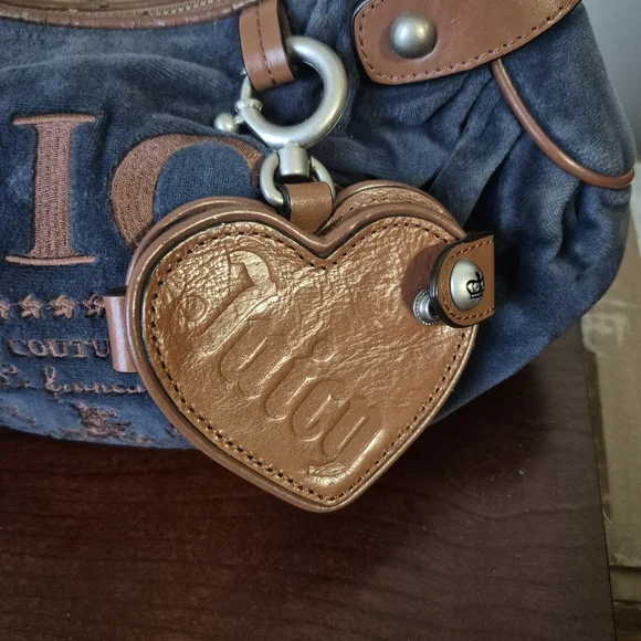 Juicy Couture - Navy Blue and Brown Shoulder Bag - Picture 2 of 6